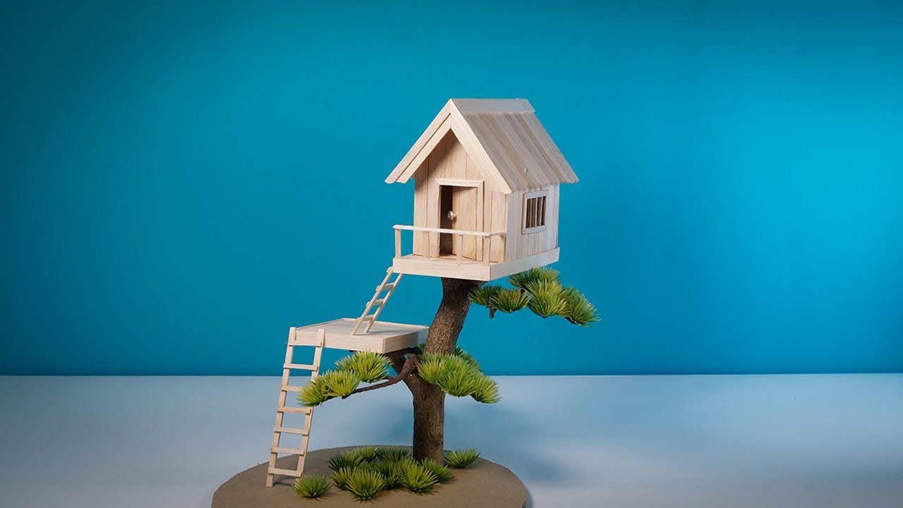 Cara Membuat Rumah Pohon Mini Dari Stik Es Cream