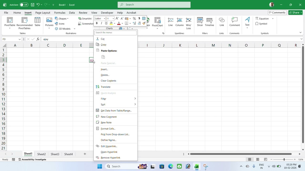 how to create hyperlink in ms excel and comment post