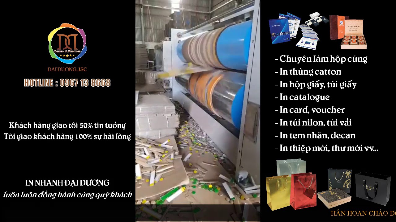 Quy tr&igrave;nh ho&agrave;n th&agrave;nh sản phẩm th&ugrave;ng catton   In Nhanh Đại Dương