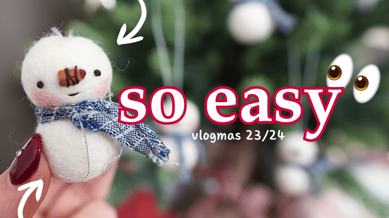Снеговики из фетра своими руками | Простая зимняя поделка за 10 минут | Vlogmas, день 23