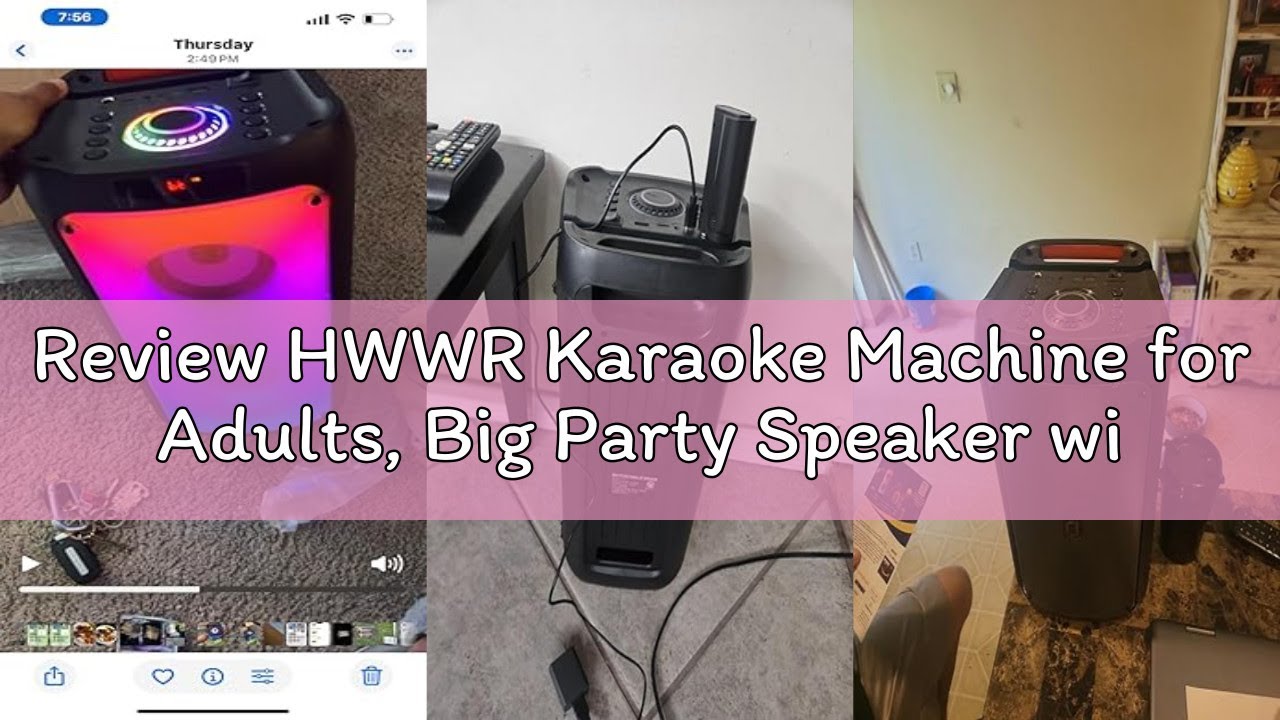 Review HWWR Karaoke Machine for Adults, Big Party Speaker with 500W Peak Power, Wireless PA System w