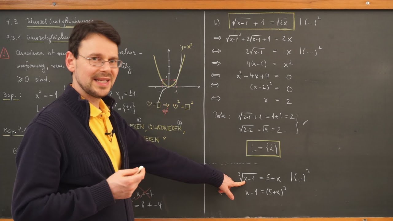 MathePlus / Video 7.10: Wurzelgleichungen (2)