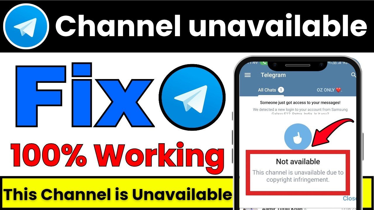 This channel is unavailable due to copyright infringeme | Fix Telegram Channel Not available Problem