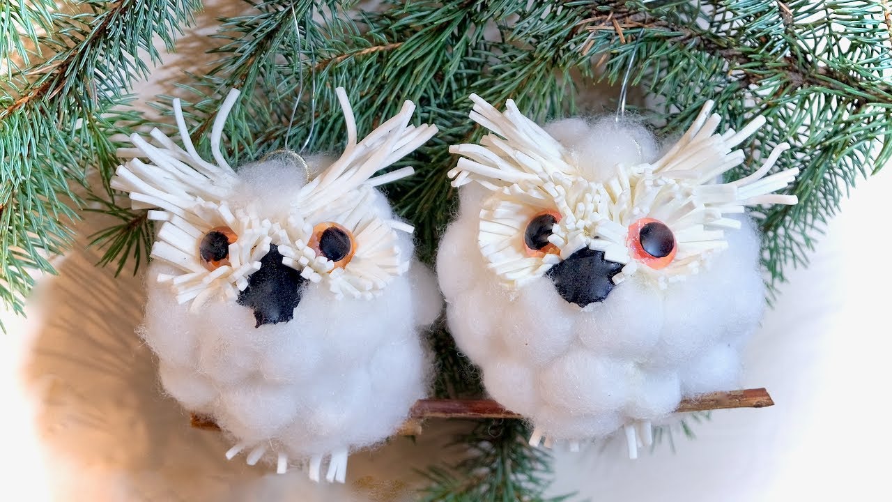 Christmas Tree Ornaments Owls. Easy DIY!