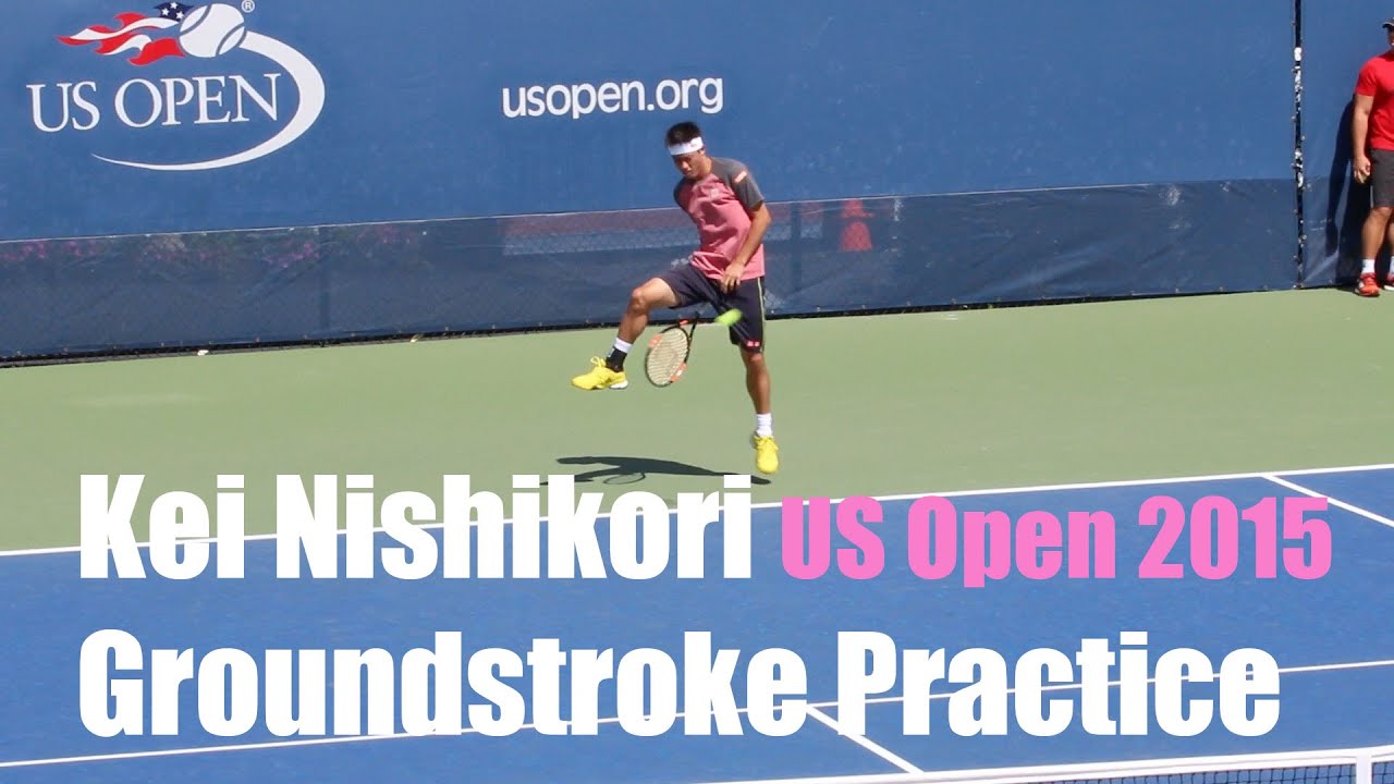 Kei Nishikori Practice | US Open 2015 | Court Level View