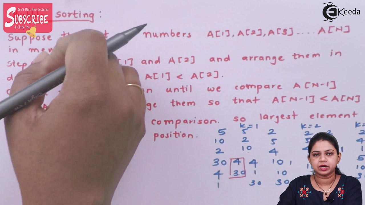 Bubble Sorting - Data Structures - Computer Science Class 12