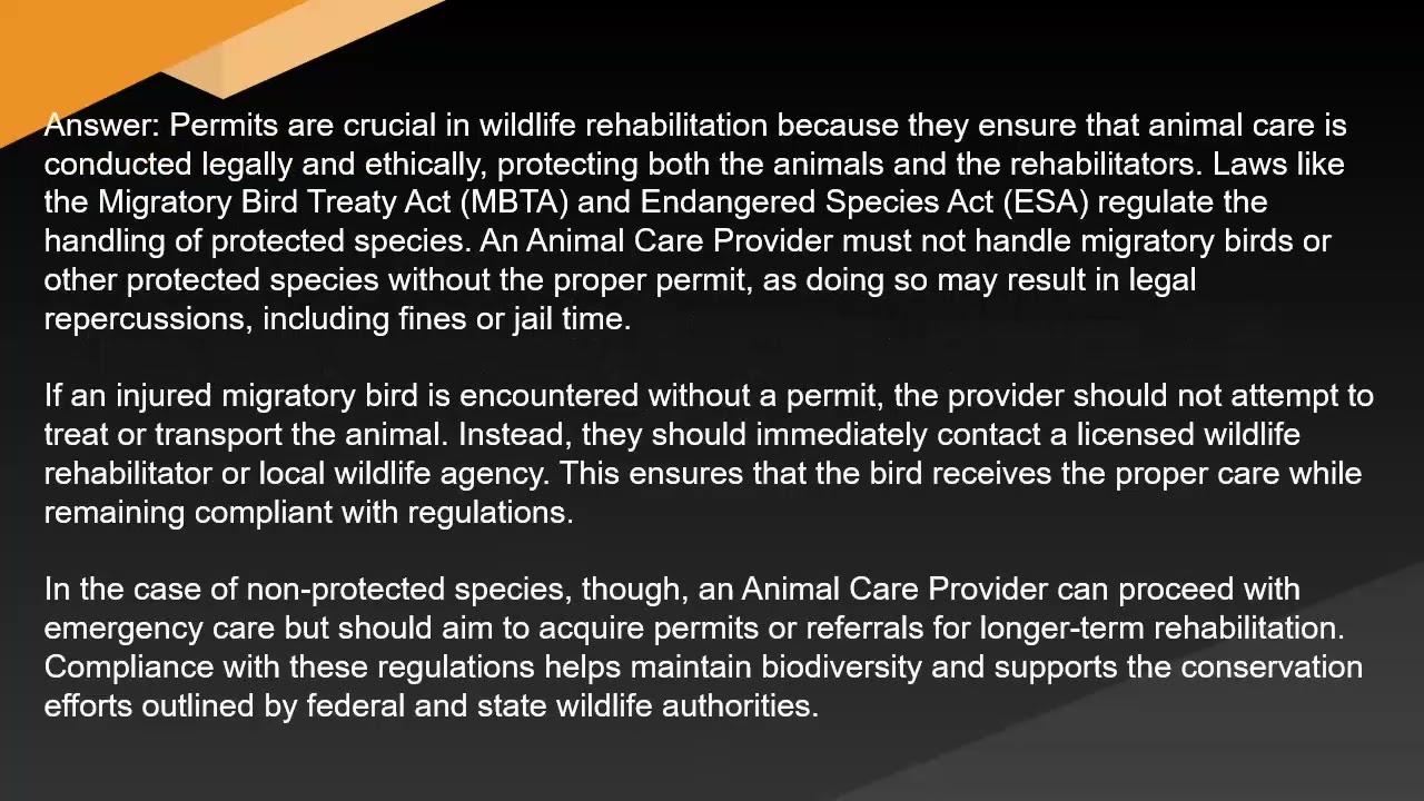 Animal Care Provider Certification Study Notes Two