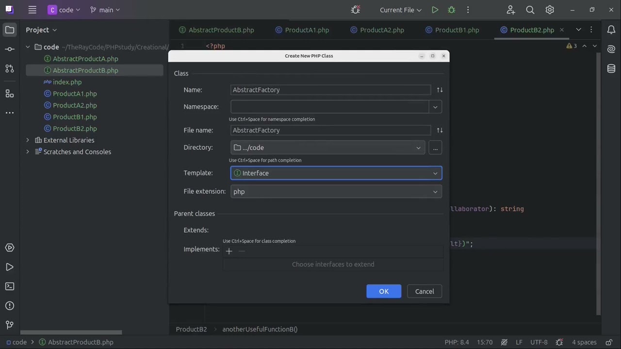 Abstact Factory Design Patterns in PHP