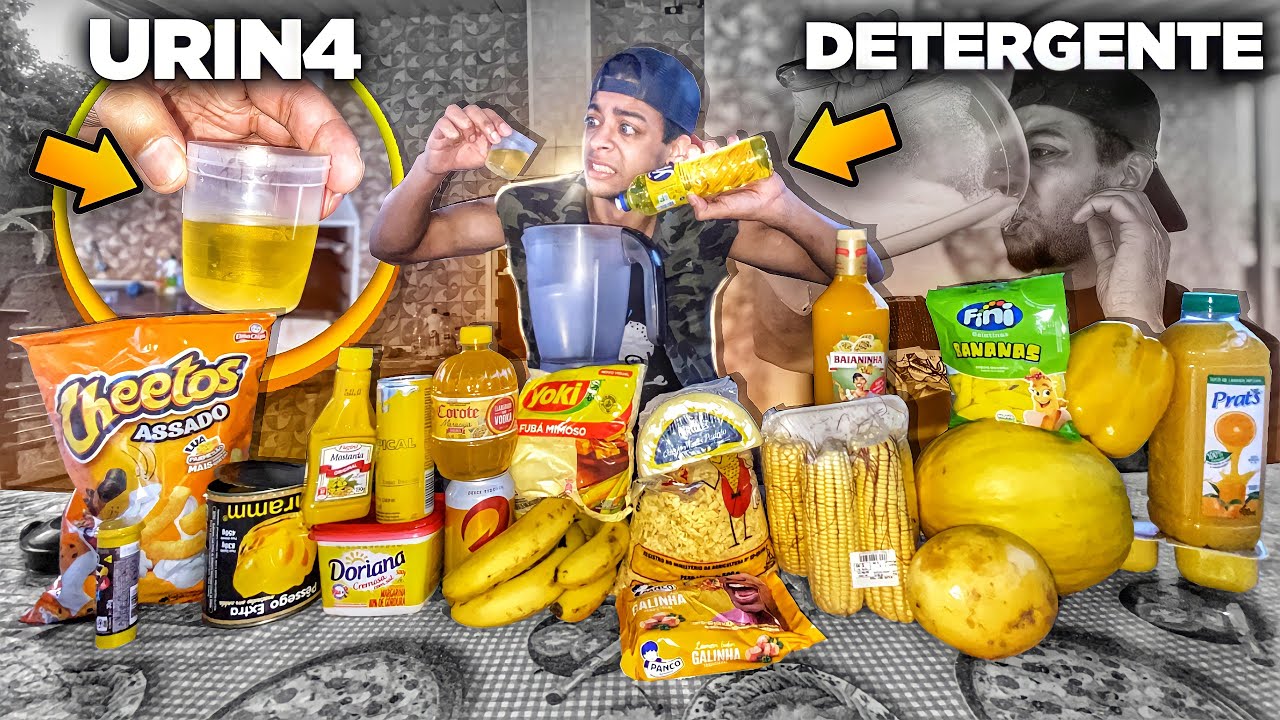 Misturei todas coisas AMARELA e tomei 🤮 #DESAFIO