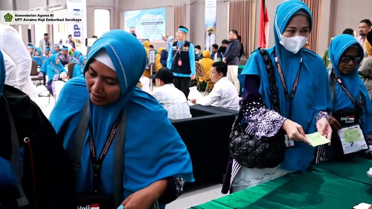 Penerimaan Calon Jemaah Haji, Kloter 27,28,29 & 30 Asrama Haji Embarkasi Surabaya Tahun 1446H/2025M