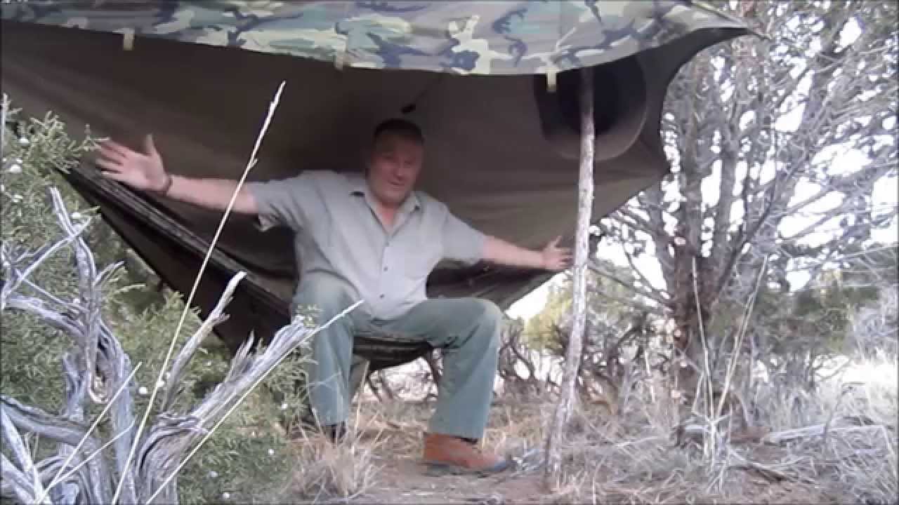 How to Set up our Poncho as a Hammock in Junipers and PST as Cover