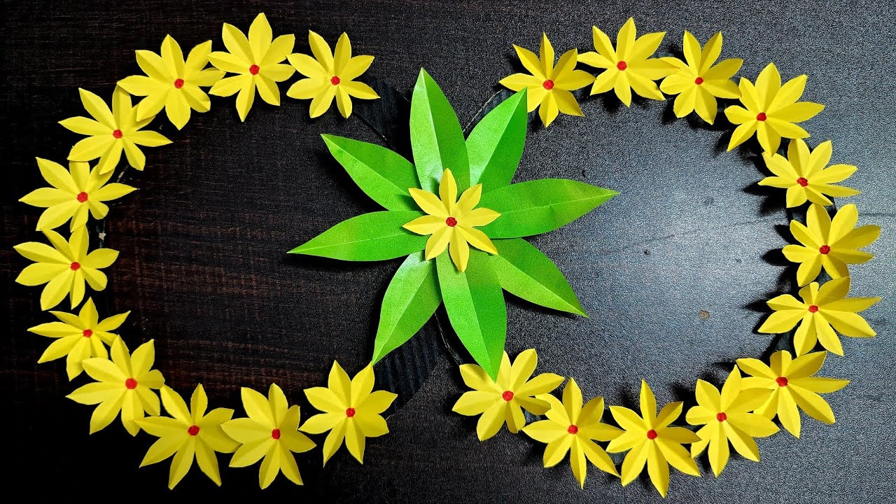 Make A Wallpiece Using Craft Paper.#diy #artandcraft #craft #paper #craftideas #flowers #flower 