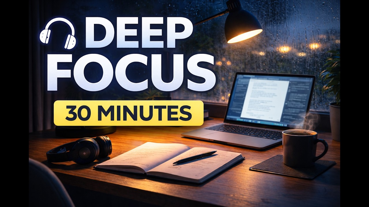 Midnight Study Session 🌧️ Deep Focus Music | Alpha Waves for Work & Productivity