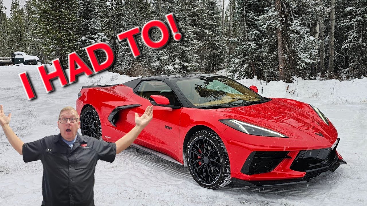 Snowy Drive to the dealer to get the new transmission installed. C8 problems!