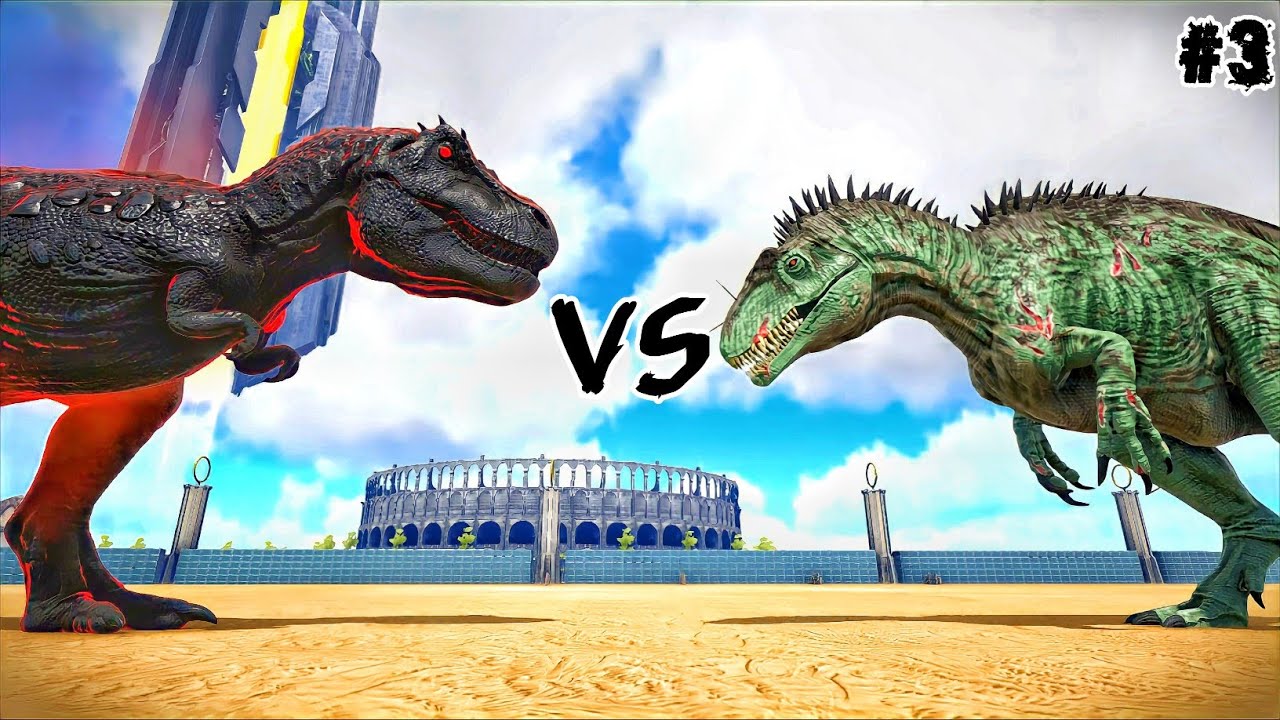 SAVAGE ACRO VS PRIMAL REX | Primal Dino's Part 3 ARK Battle | DINOWORD |