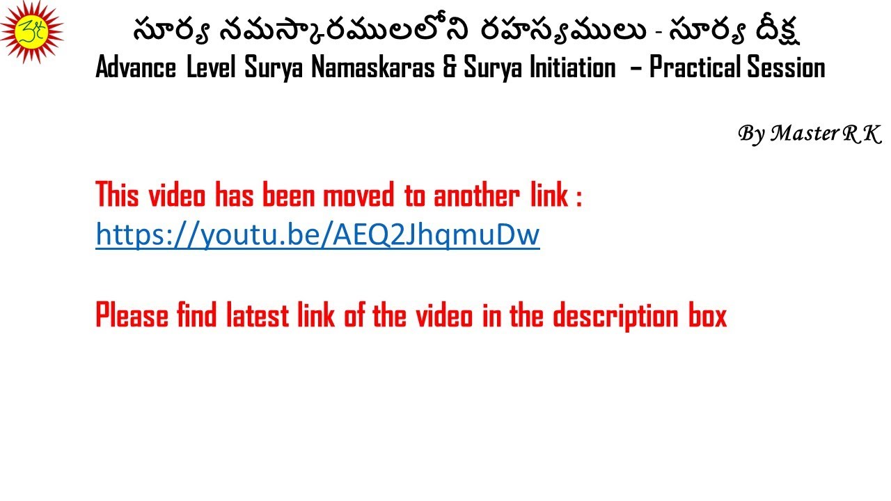 Advance Surya Namaskara by Master R K
