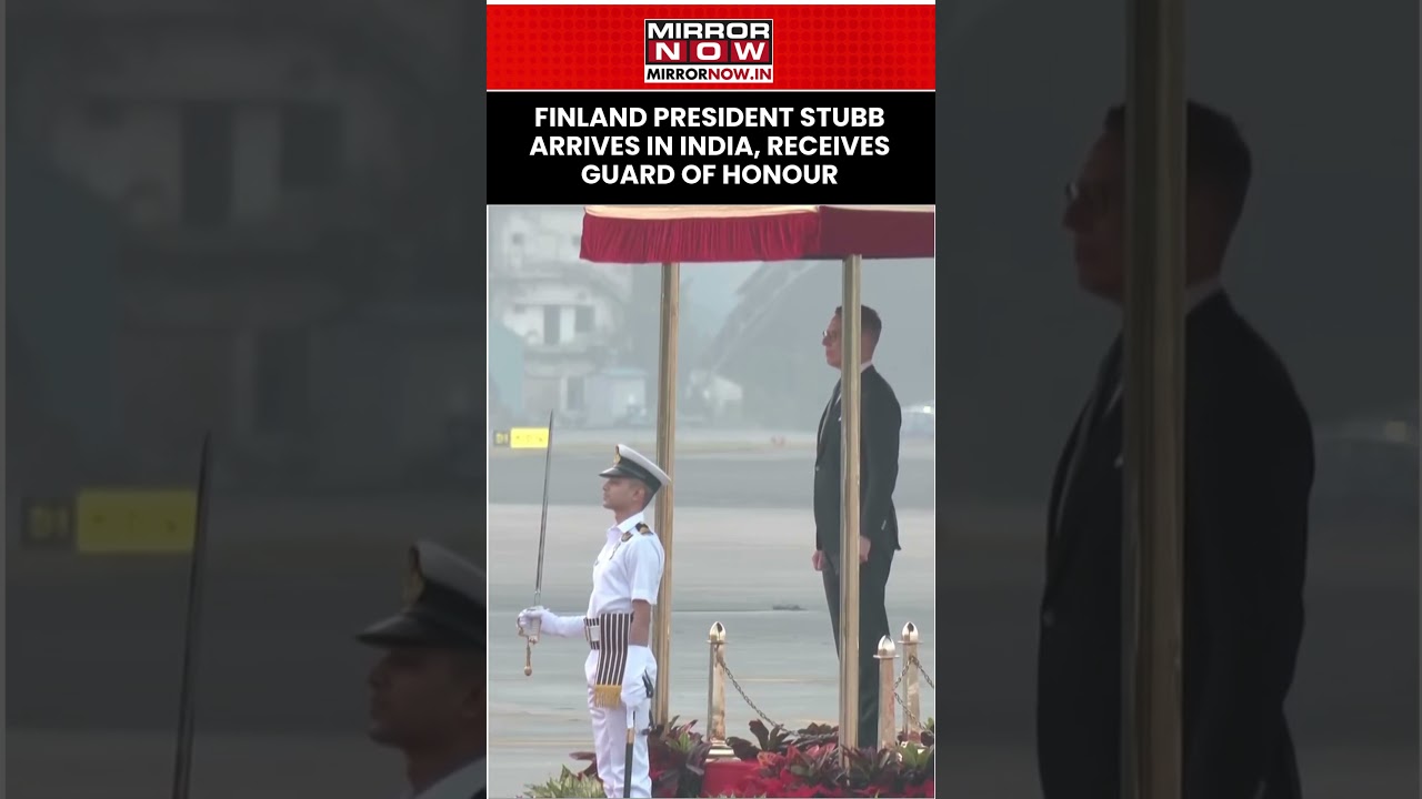 Finland President Alexander Stubb Arrives In India, Receives Guard Of Honour At Air Force Station