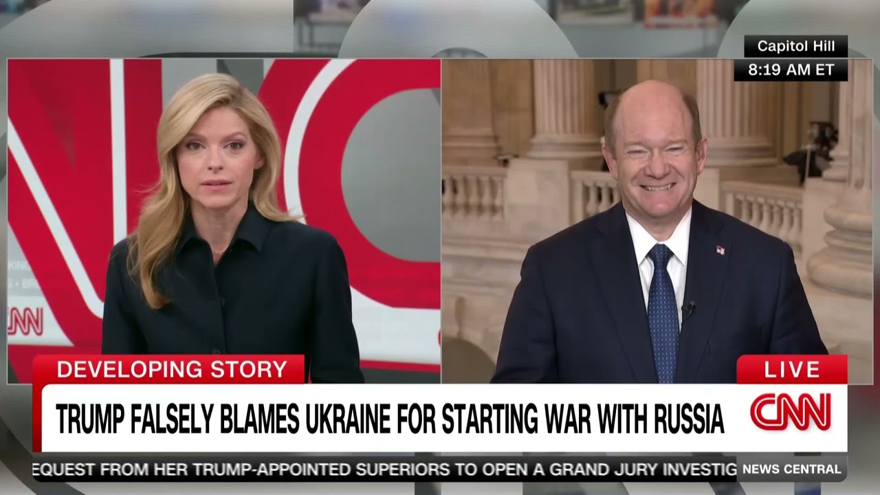 Senator Coons speaks on Trump's claims about the Ukraine war | CNN with Kate Bolduan, Feb. 19, 2025