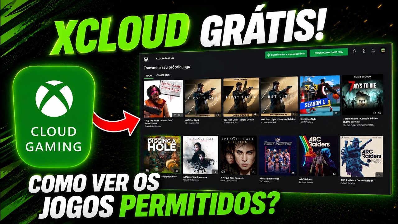 Como ACHAR TODOS os JOGOS do novo XCLOUD GR&Aacute;TIS? (Jogos Free-to-Play e Comprados)