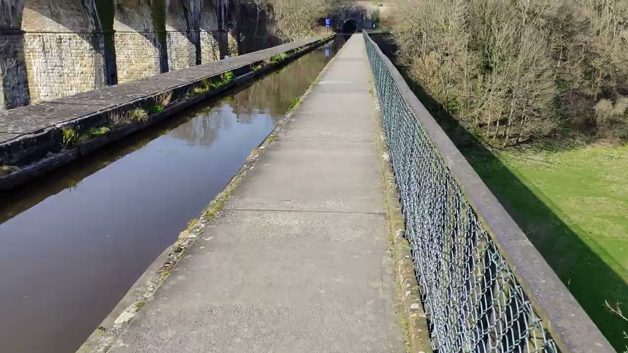 4K Walking along Chirk Aquaduct in North Wales on Wednesday 23rd of March 2022.