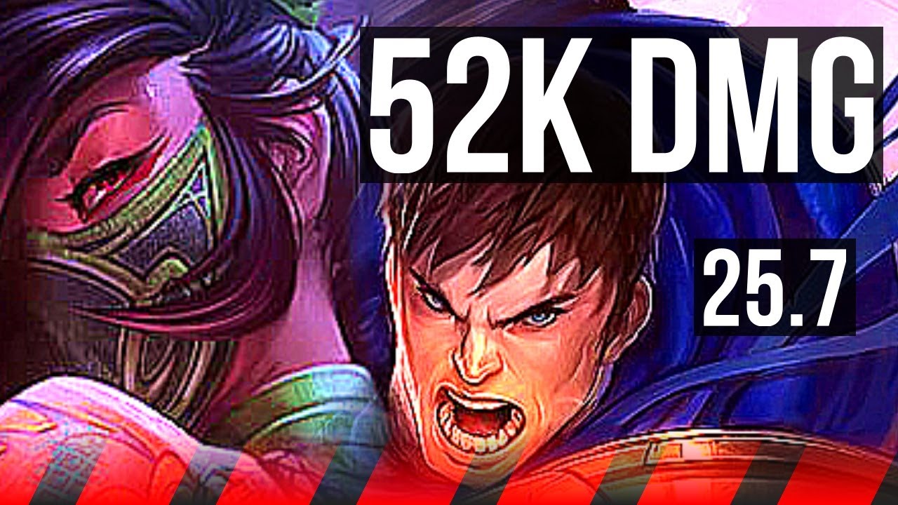 AKALI vs GAREN (TOP) | 52k DMG, 6 solo kills, 14/3/9, Dominating | EUW Master | 25.7