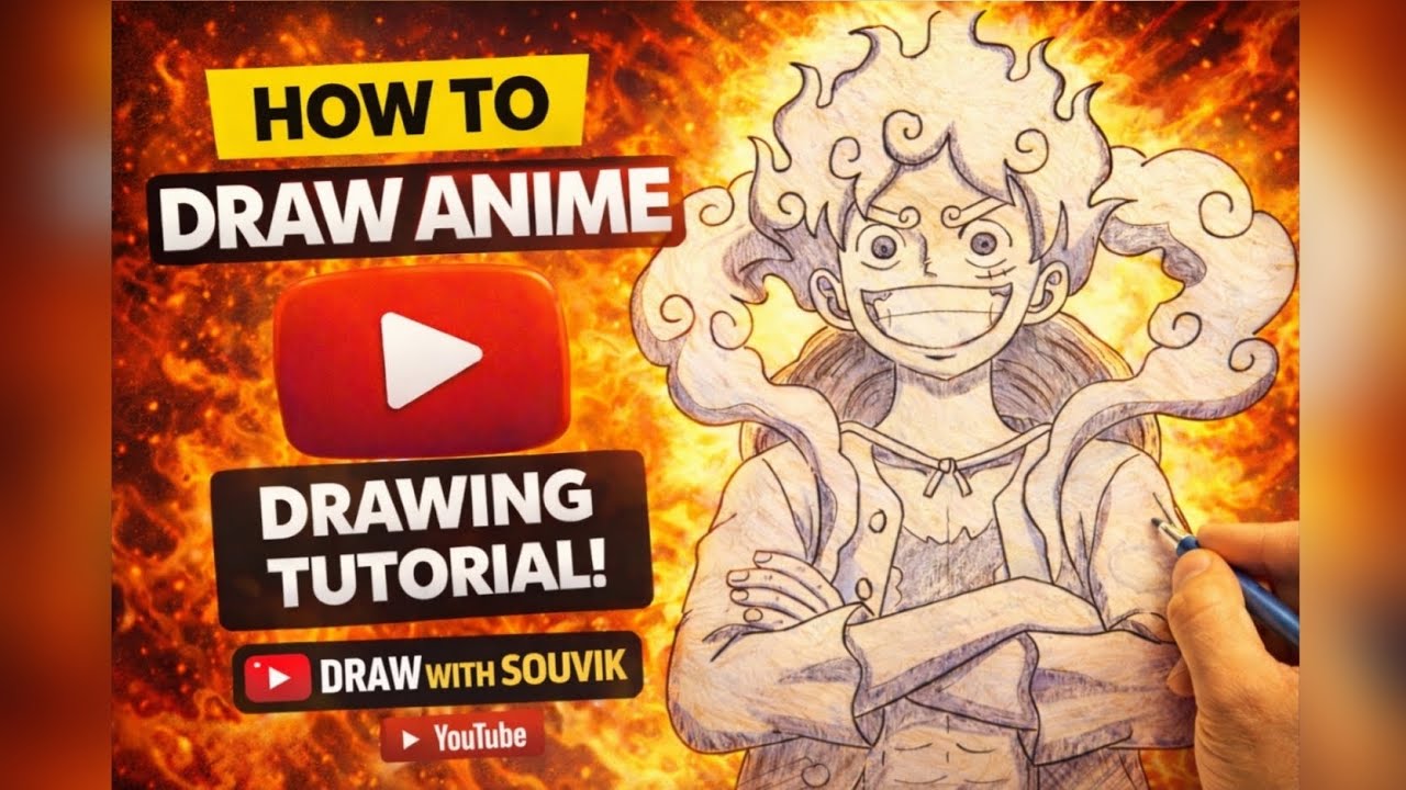 How to Draw  Anime  Luffy Step by Step ✏️