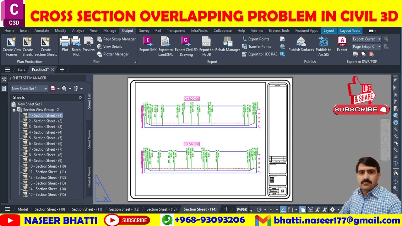 Cross Section Overlapping Problem in Civil 3d | Fix over lap cross section | solve overlap sections