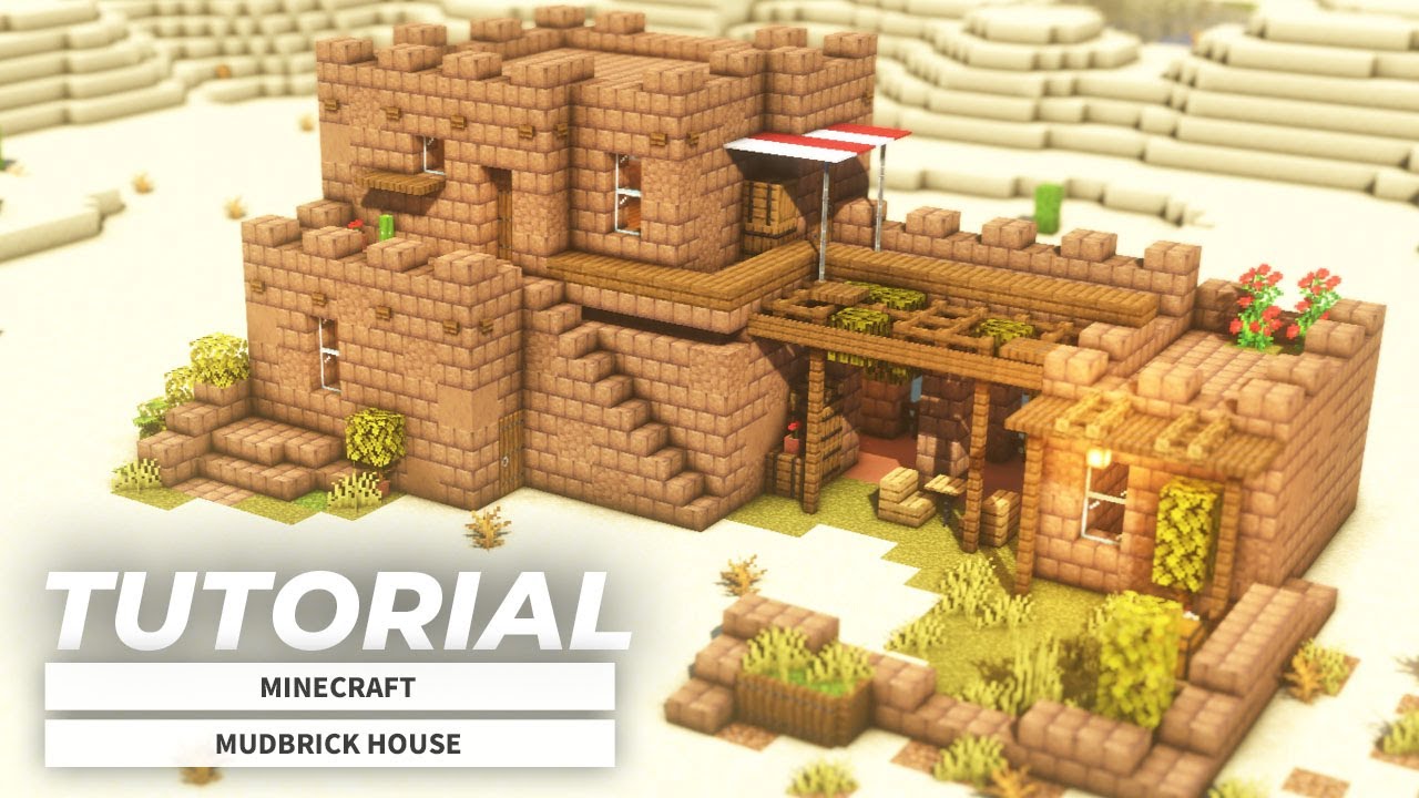 【Minecraft】How to Build a MUD BRICK House (Desert Build)