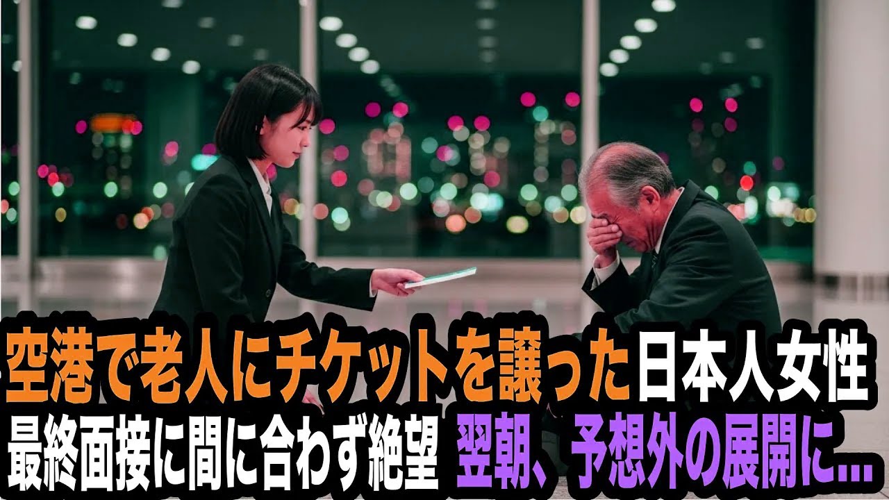 空港で老人にチケットを譲った日本人女性。大事な試験に間に合わず絶望する彼女のもとにシークレットサービスが現れて…