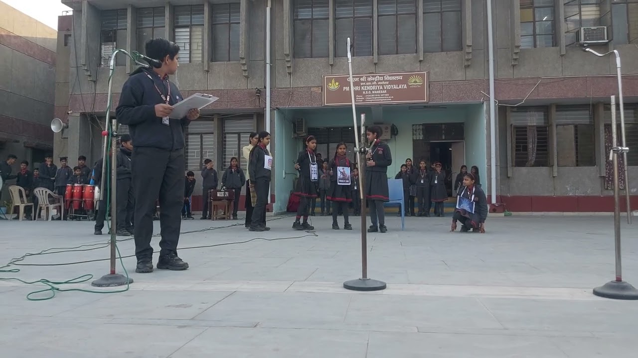 A short play on use/misuse  of social media by a student,  in morning assembly 