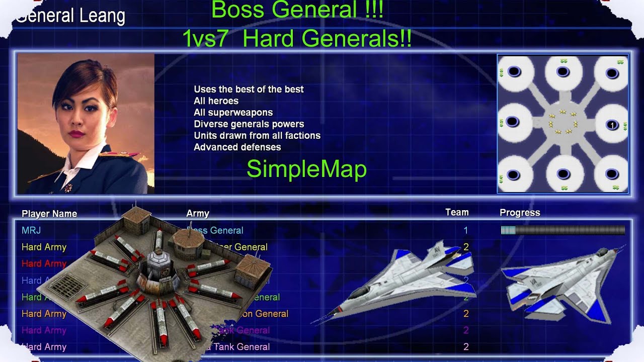 Boss General 1 vs 7 Hard Generals. (SimpleMap)