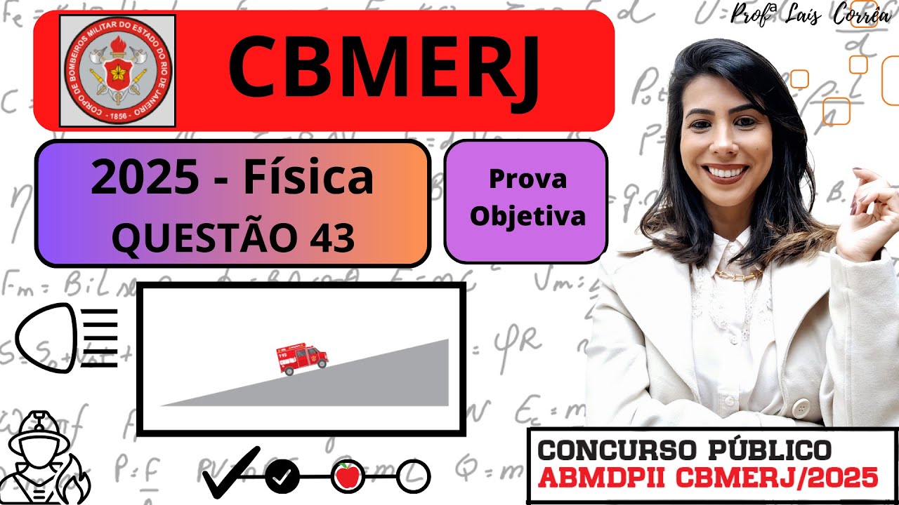 🟣 FÍSICA/ CBMERJ 2025 / QUESTÃO 43 / A intensidade da corrente elétrica, em ampères, que se ...