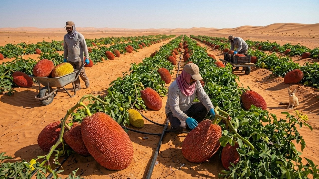 Shock! They Are Growing Red Jackfruit on an Industrial Scale in the Desert | Desert Farming Success