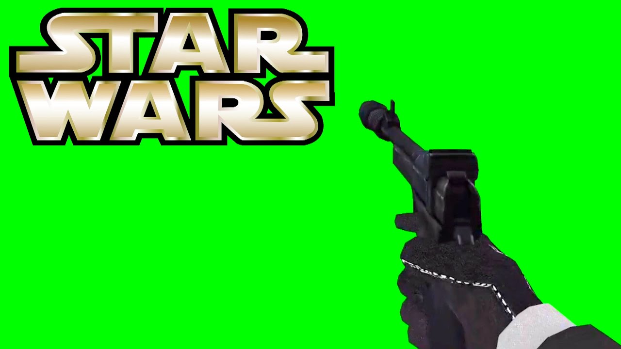 Star Wars Defender Sporting Blaster Pistol in First Person [GREEN SCREEN]