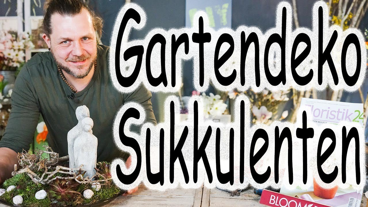 Minigarten mit Hauswurz | Tischdeko Innen oder Außen | Garten Deko mit Sukkulenten