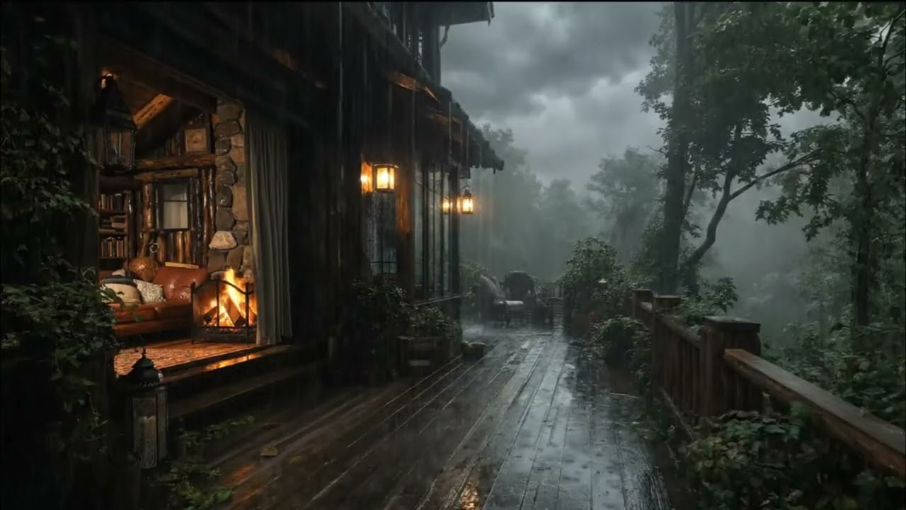 Peaceful Rainfall Through a Quiet Garden 🌧  | Ambient Bedroom Sounds for Restful Sleep