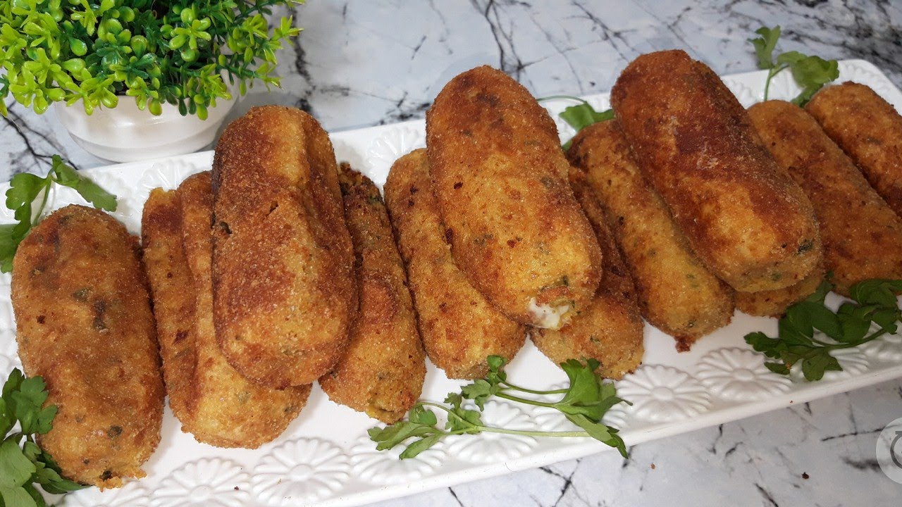 كروكيت البطاطس بالموزاريلا مقلية مقرمشة ولذيذة 😋😋