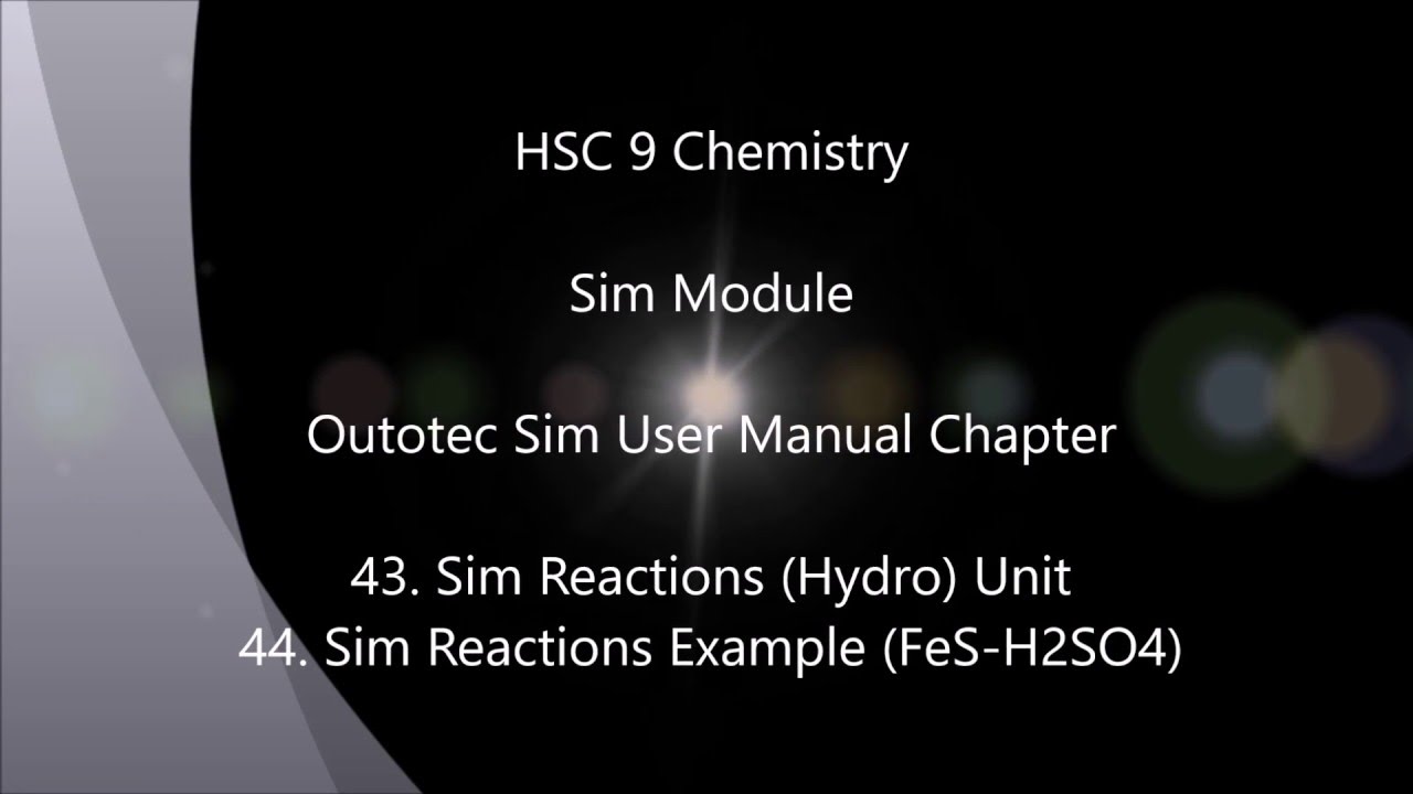 HSC 9.0 Chemistry-Simulation Reactions (Hydro) Unit (FeS)
