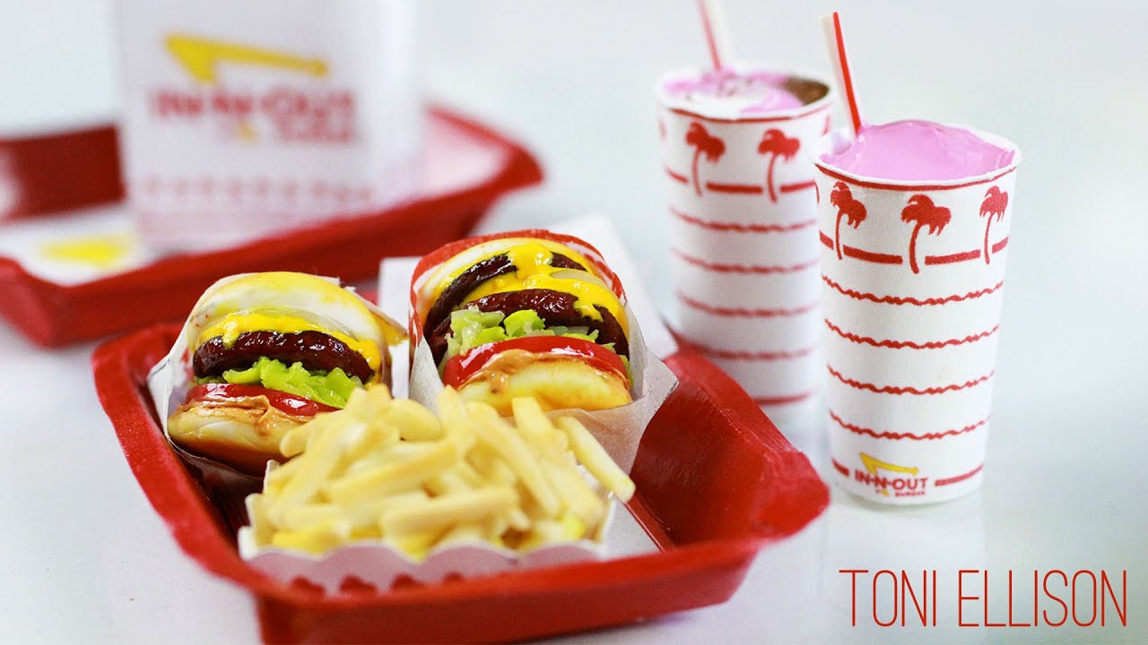 In-N-Out Burger : How To Make Miniature Fast Food : Double Double, Cheeseburger, Fries, Milkshake