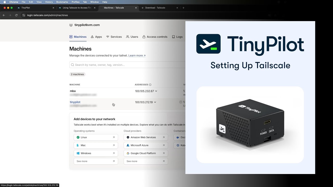 Access Your TinyPilot Over the Internet | Setting Up Tailscale