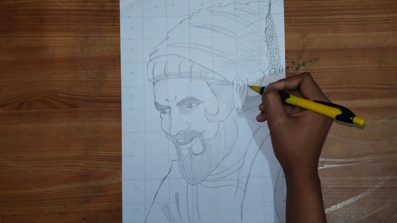 Chhatrapati Shivaji Maharaj Drawing, Outline Tutorial 🙂