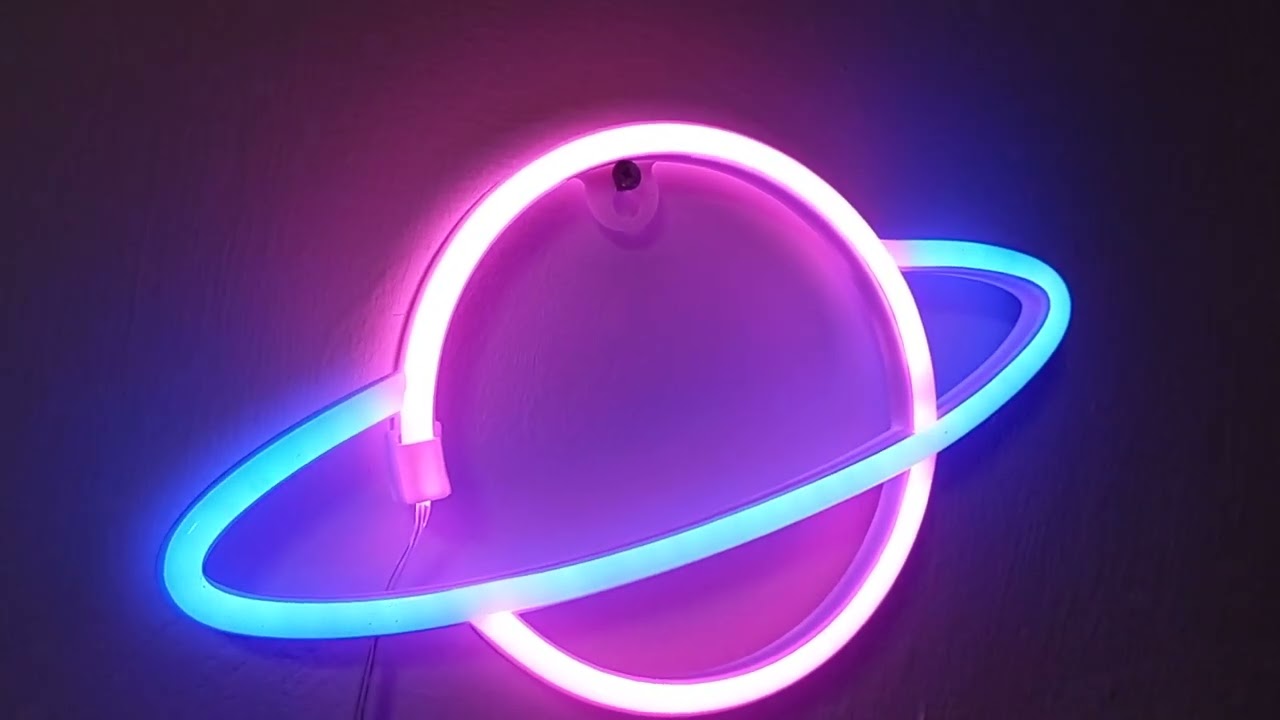 Lampara Neon en forma de Planeta