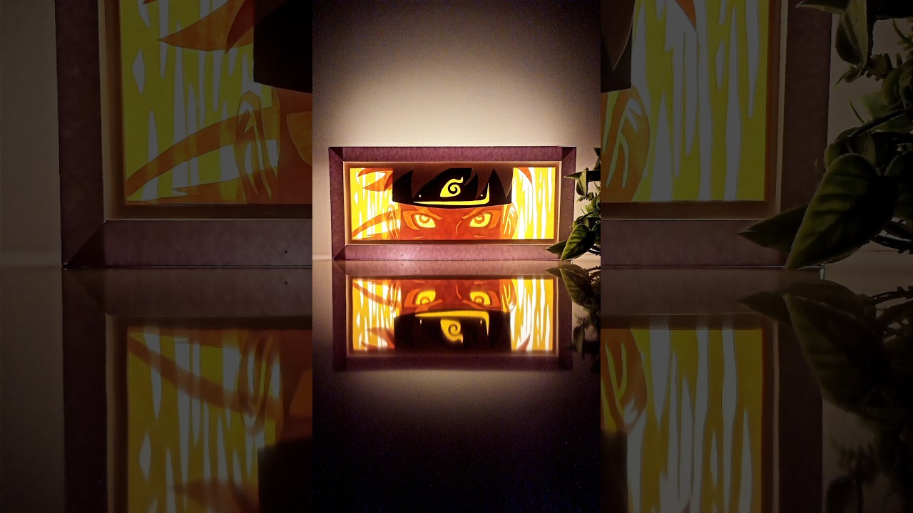 Naruto 3D Shadow Light Box🔥 l Anime Light Box #shorts #ytshorts #diy #art #naruto #lightbox #fyp