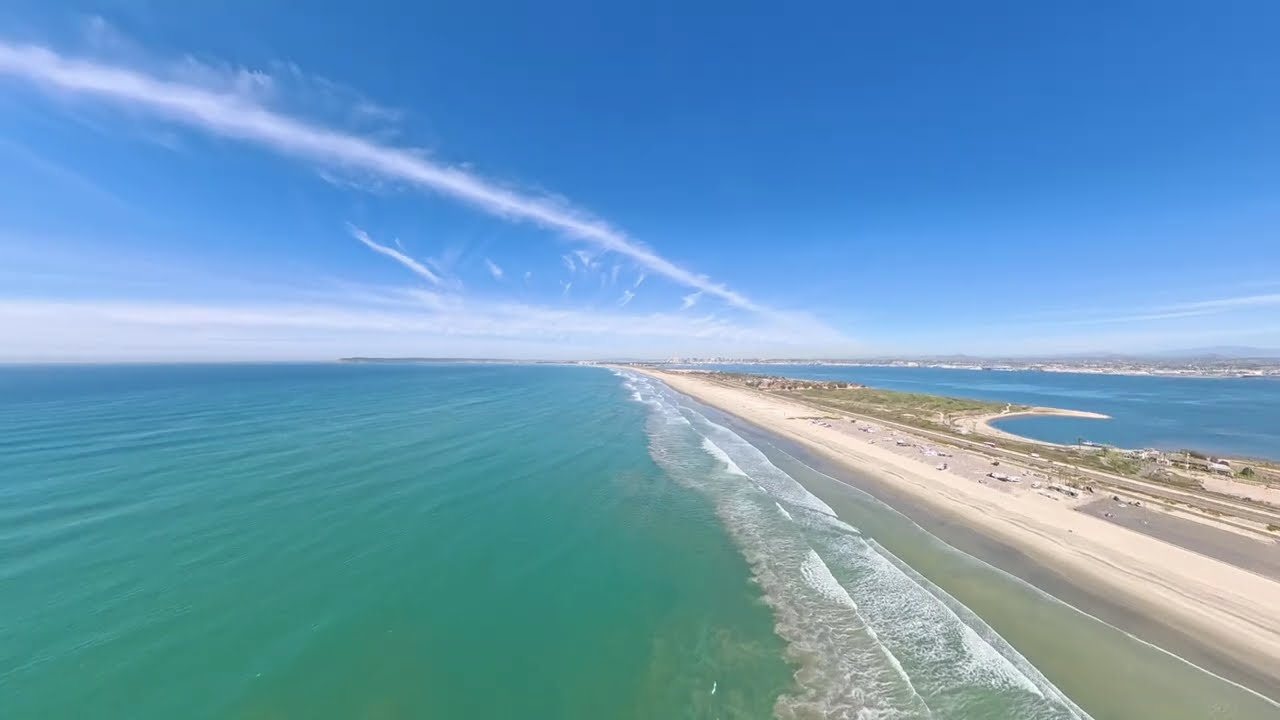 Silver Strand Beach Drone flight with dolphins spotted in the ocean and flight over the campground.