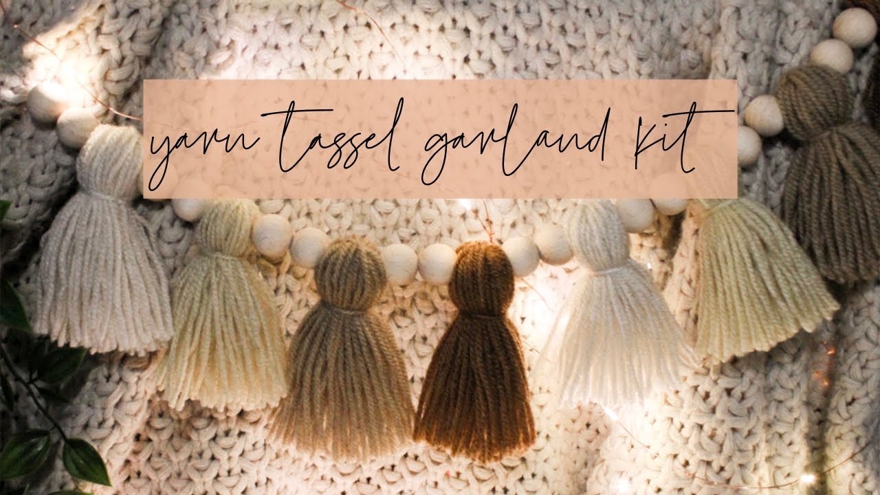 make your own yarn tassel garland // video demonstration of my yarn garland kit