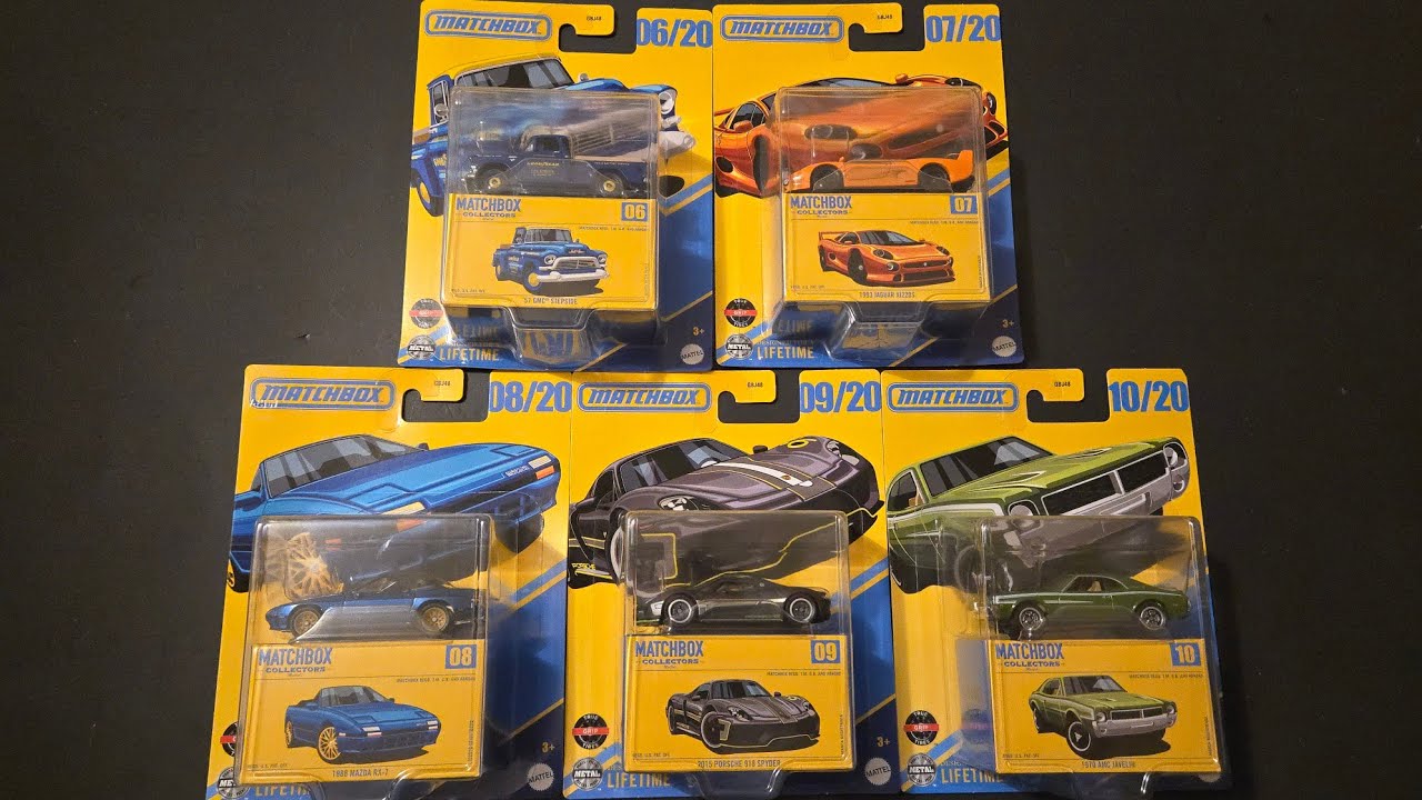 Открытие Matchbox Collectors 2025 Jaguar XJ220S - Mazda RX-7 - Porsche 918
