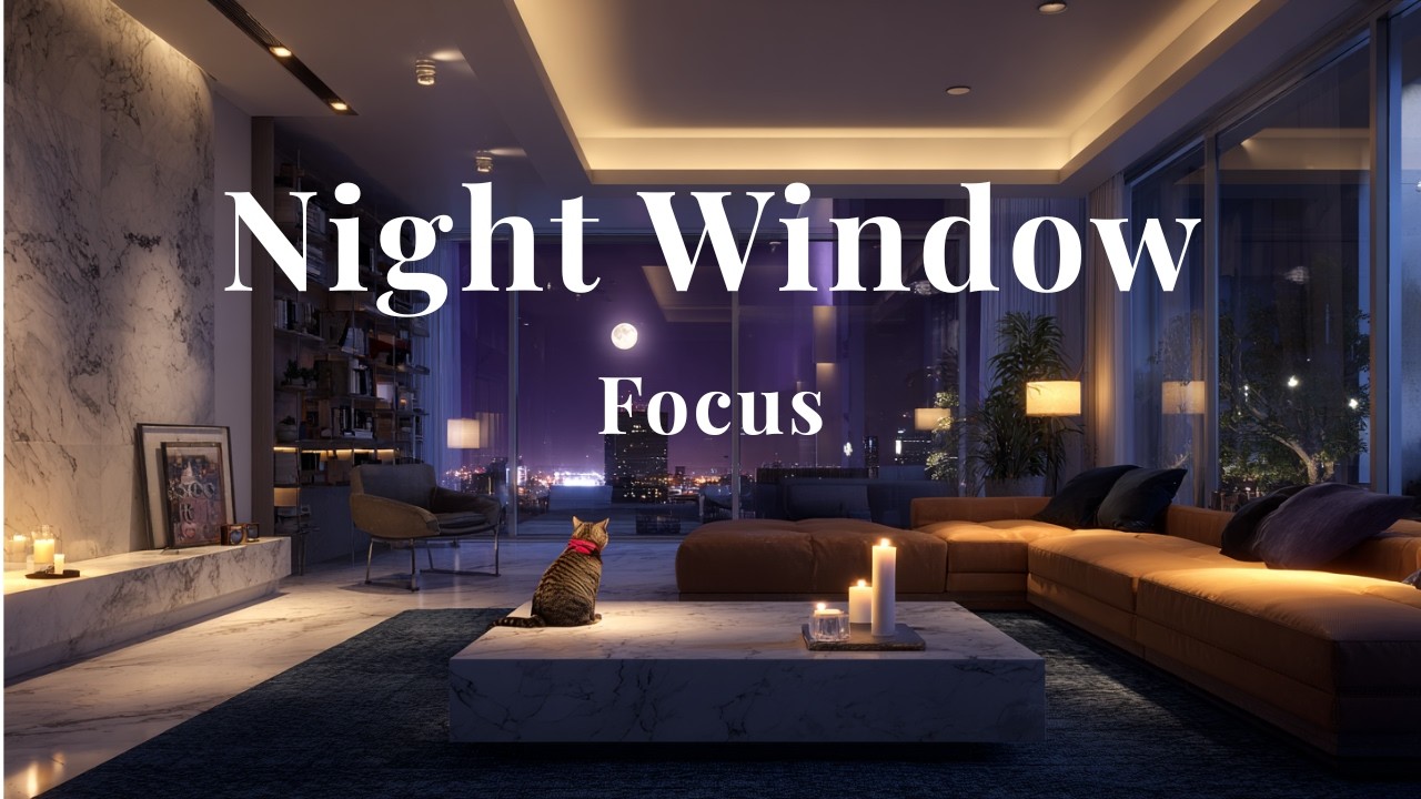 Night Window Focus ｜ 1 Hour  lofi mix ~ peaceful night beats for relax 🌙