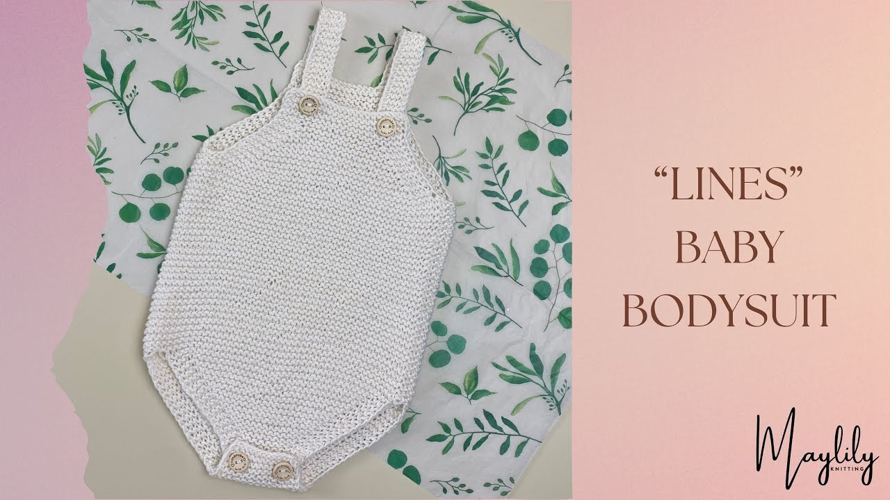 Knitting a “Lines” Bodysuit for Babies 1-3 months old. Step by Step. For Beginners.