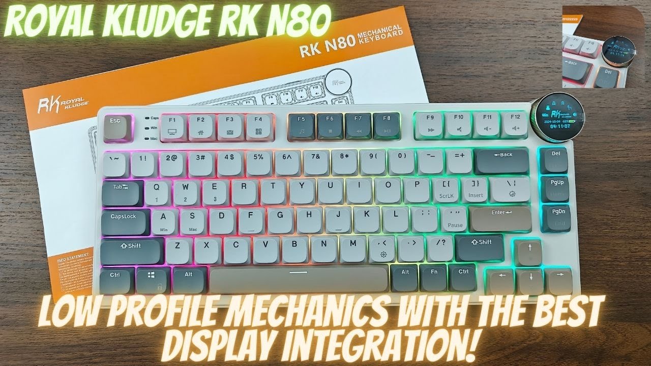 Royal Kludge N80 Low Profile Mechanical Keyboard - With The Best Display!