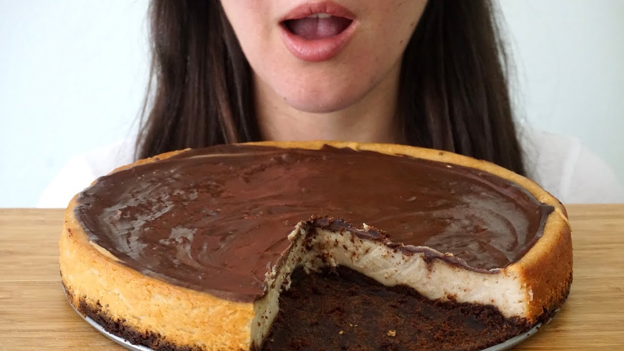 ASMR: Chocolate & Peanut Butter Vegan Cheesecake ~ Collaboration With ASMR Miss Nature (Whispered)